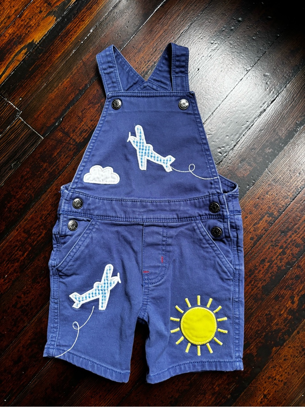 Baby Boden Blue Airplane Kids Overalls